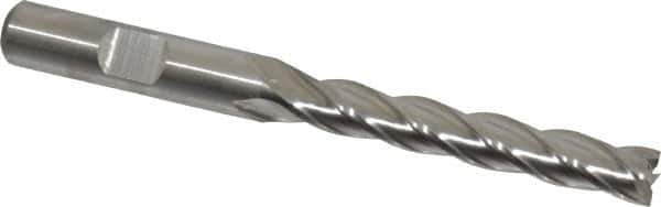 Niagara Cutter - 5/16", 2" LOC, 3/8" Shank Diam, 3-3/4" OAL, 4 Flute, Cobalt Square End Mill - Single End, Uncoated, Spiral Flute, 30° Helix, Centercutting, Right Hand Cut, Right Hand Flute - USA Tool & Supply