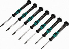 Wera - 7 Piece T5 to T15 Micro Handle Torx Driver Set - T5, T6, T7, T8, T9, T10, T15 - USA Tool & Supply