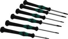 Wera - 6 Piece T6 to T15 Micro Handle Torx Driver Set - T6, T7, T8, T9, T10, T15 - USA Tool & Supply