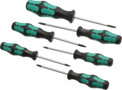 Wera - 6 Piece IP6 to IP15 Ergonomic Handle Torx Driver Set - IP6, IP7, IP8, IP9, IP10, IP15 - USA Tool & Supply