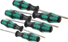 Wera - 6 Piece T8 to T30 Torx Driver Set - T8, T10, T15, T20, T25, T30 - USA Tool & Supply