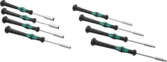 Wera - 8 Piece 2.5 to 6mm Electronic Nutdriver Set - Solid Shaft, Ergonomic Handle - USA Tool & Supply