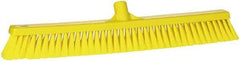 Vikan - 24" Fine Particle Synthetic Push Broom - 2" Bristle Length, Plastic Block, European Threaded Handle Connection - USA Tool & Supply