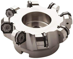 Seco - 3.15" Cut Diam, 1" Arbor Hole, 0.236" Max Depth of Cut, 40° Indexable Chamfer & Angle Face Mill - 6 Inserts, ON.U.09 Insert, Right Hand Cut, 6 Flutes, Series R220.48 - USA Tool & Supply