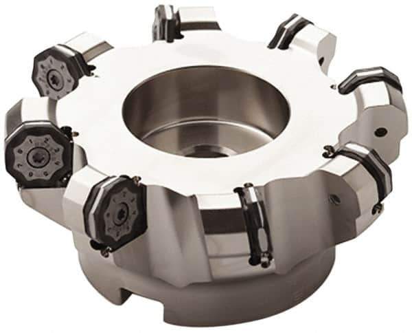 Seco - 2.48" Cut Diam, 3/4" Arbor Hole, 0.236" Max Depth of Cut, 40° Indexable Chamfer & Angle Face Mill - 5 Inserts, ON.U.09 Insert, Right Hand Cut, 10 Flutes, Series R220.48 - USA Tool & Supply