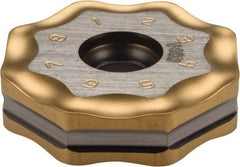 Seco - ONMU090520 M14 Grade F40M Carbide Milling Insert - TiAlN/TiN Finish, 0.219" Thick, 0.866" Inscribed Circle - USA Tool & Supply