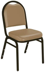 NPS - Vinyl Beige Stacking Chair - Mocha Frame, 17 Inch Wide x 21 Inch Deep x 34 Inch High - USA Tool & Supply