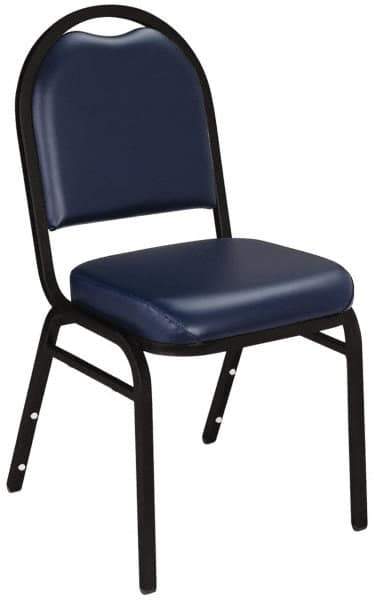 NPS - Vinyl Blue Stacking Chair - Black Frame, 17 Inch Wide x 21 Inch Deep x 34 Inch High - USA Tool & Supply