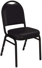 NPS - Vinyl Black Stacking Chair - Black Frame, 17 Inch Wide x 21 Inch Deep x 34 Inch High - USA Tool & Supply