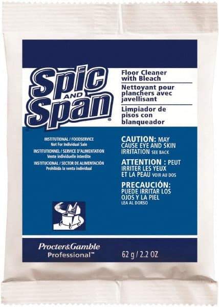 Spic & Span - Packet Cleaner - Use on Ceramic Tile, Laminate Surfaces, Linoleum, Quarry Tile, Cement, Concrete, Vinyl Tile, Terra Cotta, Terrazzo, Vinyl Composite Tile (VCT) - USA Tool & Supply