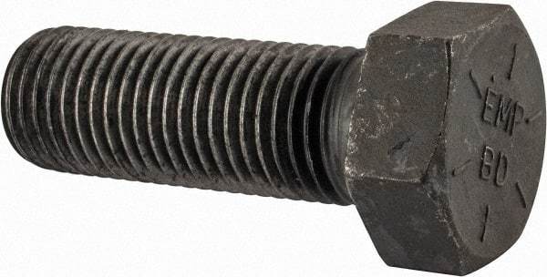 Value Collection - 1-3/4 - 5 UNC, 5" Length Under Head Hex Head Cap Screw - Partially Threaded, Grade 8 Alloy Steel, Uncoated, 2-5/8" Hex - USA Tool & Supply