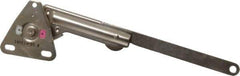 Sugatsune - 8-1/2" OAL x 7/8" Wide, 60 Lb/Inch Capacity, Adjustable Soft Down Stay - Right Side, 5mm Mounting Hole Diam, 100° Max Opening, Nickel Plated Steel & Zinc Alloy - USA Tool & Supply
