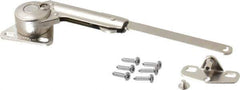 Sugatsune - 8-1/2" OAL x 7/8" Wide, 60 Lb/Inch Capacity, Adjustable Soft Down Stay - Left Side, 5mm Mounting Hole Diam, 100° Max Opening, Nickel Plated Steel & Zinc Alloy - USA Tool & Supply