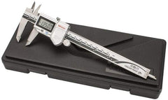 Mitutoyo - 0 to 150mm Range, 0.01mm Resolution, IP67 Electronic Caliper - Stainless Steel with 40mm Carbide-Tipped Jaws, 0.02mm Accuracy, SPC Output - USA Tool & Supply