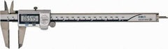 Mitutoyo - 0 to 200mm Range, 0.01mm Resolution, IP67 Electronic Caliper - Stainless Steel with 50mm Carbide-Tipped Jaws, 0.02mm Accuracy - USA Tool & Supply