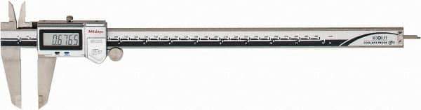 Mitutoyo - 0 to 300mm Range, 0.01mm Resolution, IP67 Electronic Caliper - Stainless Steel with 64mm Stainless Steel Jaws, 0.03mm Accuracy - USA Tool & Supply