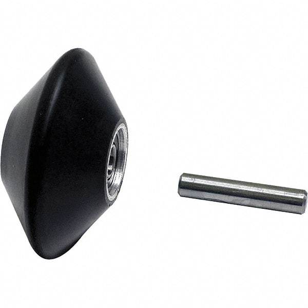 Dynabrade - 2" Diam x 1" Wide Contact Wheel Assembly - 5/8" Arbor Hole, V Shape, 70 Duro Rubber Face - USA Tool & Supply