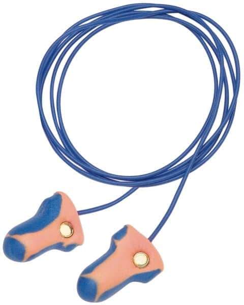 Howard Leight - Metal Detectable, Disposable, Corded, 32 dB, T Shape Earplugs - Blue and Orange, 100 Pairs - USA Tool & Supply