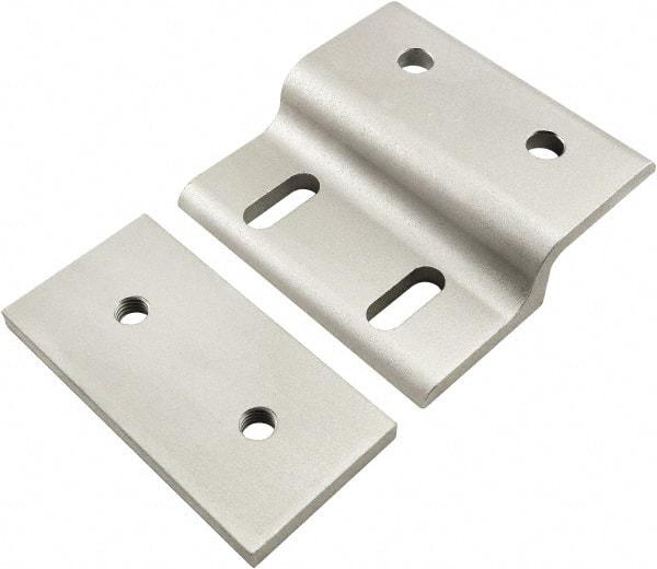 80/20 Inc. - 80mm Wide, Open Shelving Accessory/Component - Aluminum, Clear Anodized Finish, 77mm Long, Use with 40 Series & Bolt Kits 75-3422 & 13-8320 - USA Tool & Supply