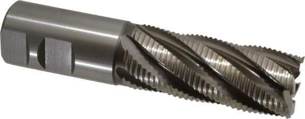 Hertel - 1-1/4" Diam, Fine Pitch, 3" LOC, 6 Flute Cobalt Roughing Square End Mill - Uncoated, 5-1/2" OAL, 1-1/4" Shank Diam, Single End, 30° Helix - USA Tool & Supply