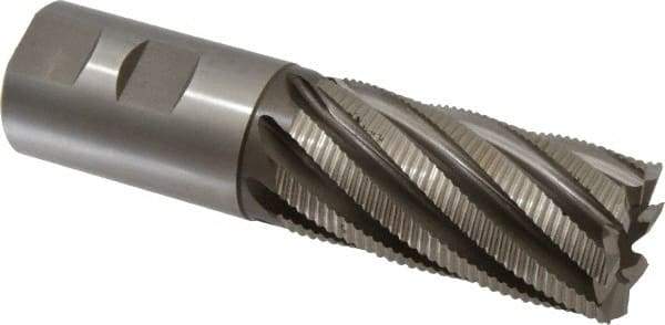 Hertel - 2" Diam, Fine Pitch, 4" LOC, 8 Flute Cobalt Roughing Square End Mill - Uncoated, 7-3/4" OAL, 2" Shank Diam, Single End, 30° Helix - USA Tool & Supply