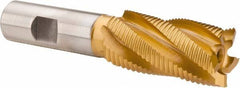 Hertel - 1" Diam, Fine Pitch, 2" LOC, 5 Flute Cobalt Roughing Square End Mill - TiN Finish, 4-1/4" OAL, 3/4" Shank Diam, Single End, 30° Helix - USA Tool & Supply