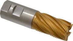 Hertel - 1-1/4" Diam, Fine Pitch, 2" LOC, 6 Flute Cobalt Roughing Square End Mill - TiN Finish, 4-1/2" OAL, 1-1/4" Shank Diam, Single End, 30° Helix - USA Tool & Supply