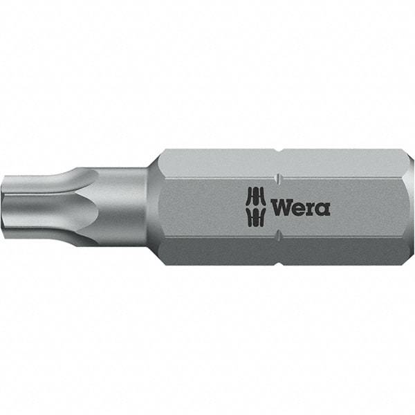 Wera - 1/4" Drive T20 Torx Screwdriver Bit - 1" OAL, Insert Bit - USA Tool & Supply