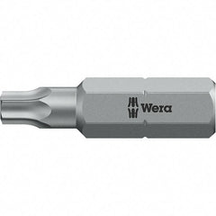 Wera - 1/4" Drive T20 Torx Screwdriver Bit - 1" OAL, Insert Bit - USA Tool & Supply