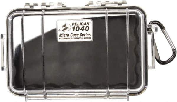 Pelican Products, Inc. - 5-1/16" Wide x 2-1/8" High, Clamshell Hard Case - Clear/Black, Polycarbonate - USA Tool & Supply
