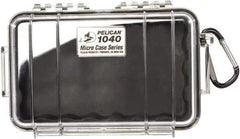 Pelican Products, Inc. - 5-1/16" Wide x 2-1/8" High, Clamshell Hard Case - Clear/Black, Polycarbonate - USA Tool & Supply