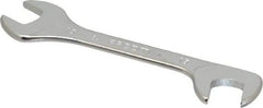 Facom - 15mm Stubby Extra Thin Open End Wrench - 5-33/64" OAL, Double End, Satin Finish, 15° & 75° Head Angle - USA Tool & Supply
