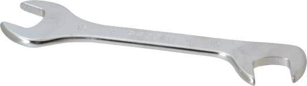 Facom - 16mm Stubby Extra Thin Open End Wrench - 5-33/64" OAL, Double End, Satin Finish, 15° & 75° Head Angle - USA Tool & Supply