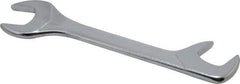 Facom - 17mm Stubby Extra Thin Open End Wrench - 5-33/64" OAL, Double End, Satin Finish, 15° & 75° Head Angle - USA Tool & Supply