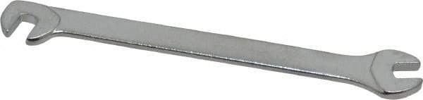 Facom - 3.20mm Stubby Extra Thin Open End Wrench - 2-3/4" OAL, Double End, Satin Finish, 15° & 75° Head Angle - USA Tool & Supply