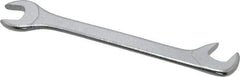 Facom - 7mm Stubby Extra Thin Open End Wrench - 3-9/64" OAL, Double End, Satin Finish, 15° & 75° Head Angle - USA Tool & Supply