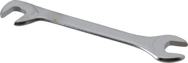 Facom - 8mm Stubby Extra Thin Open End Wrench - 3-35/64" OAL, Double End, Satin Finish, 15° & 75° Head Angle - USA Tool & Supply