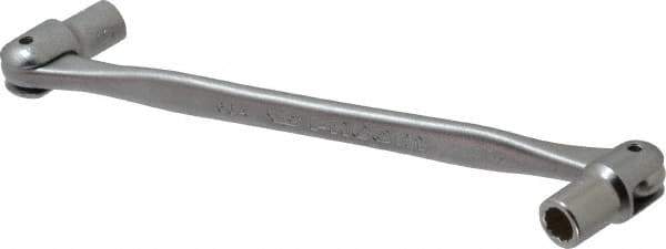 Facom - 6 x 7", 12 Point, Satin Chrome Coated, Double Flex-End Socket Wrench - 7-27/64" OAL, 23mm Head Thickness - USA Tool & Supply