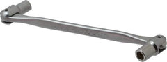 Facom - 6 x 7", 12 Point, Satin Chrome Coated, Double Flex-End Socket Wrench - 7-27/64" OAL, 23mm Head Thickness - USA Tool & Supply