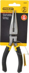 Stanley - 7" OAL, Cutting Pliers - 2-15/64" Jaw Length x 13/16" Jaw Width, Long Nose Head, Molded Plastic Handle - USA Tool & Supply