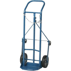 Wesco Industrial Products - 250 Lb Capacity 41-3/4" OAH Tilting Cylinder Hand Truck - Continuous Handle, Steel, Mold-On Rubber Wheels - USA Tool & Supply