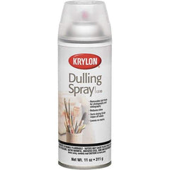 Krylon - Clear, Flat, Dulling Spray Paint - 15 to 20 Sq Ft per Can, 12 oz Container - USA Tool & Supply