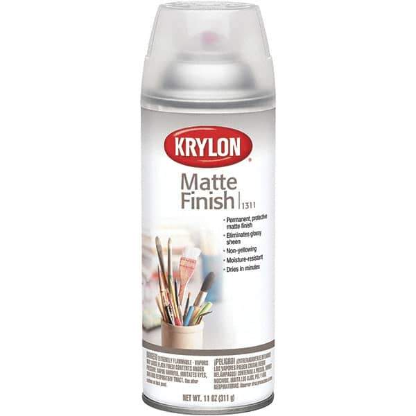 Krylon - Clear, Matte, Acrylic Enamel Spray Paint - 15 to 20 Sq Ft per Can, 16 oz Container - USA Tool & Supply