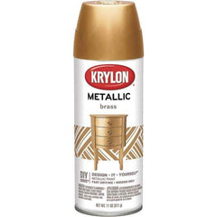 Krylon - Brass (Color), Gloss, Metallic Spray Paint - 12 oz Container - USA Tool & Supply