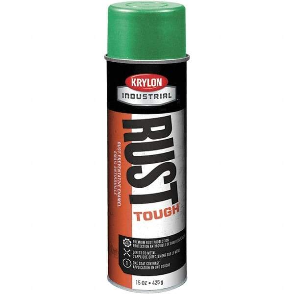 Krylon - Bright Green, 15 oz Net Fill, High Gloss, Enamel Spray Paint - 30 to 35 Sq Ft per Can, 20 oz Container - USA Tool & Supply