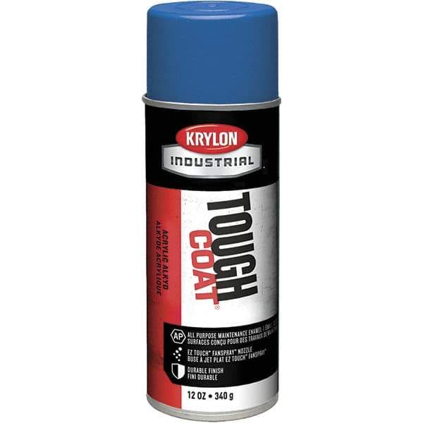 Krylon - Blue (Ford), 12 oz Net Fill, High Gloss, Enamel Spray Paint - 20 to 25 Sq Ft per Can, 16 oz Container, Use on Conduits, Ducts, Electrical Equipment, Machinery, Metal, Motors, Pipelines & Marking Areas, Railings, Steel Bars, Tool Boxes, Tools - USA Tool & Supply