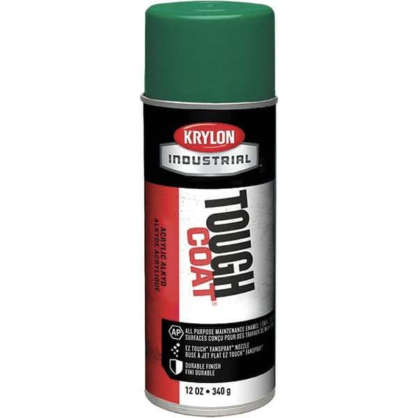 Krylon - Machinery Green, 12 oz Net Fill, High Gloss, Enamel Spray Paint - 20 to 25 Sq Ft per Can, 16 oz Container, Use on Conduits, Ducts, Electrical Equipment, Machinery, Metal, Motors, Pipelines & Marking Areas, Railings, Steel Bars, Tool Boxes, Tools - USA Tool & Supply