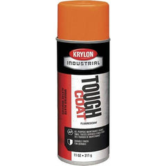 Krylon - Orange, Fluorescent, Acrylic Enamel Spray Paint - 15 to 20 Sq Ft per Can, 12 oz Container - USA Tool & Supply