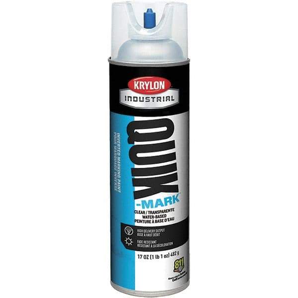 Krylon - 20 fl oz Clear Marking Paint - 50 to 60 Sq Ft Coverage, Water-Based Formula - USA Tool & Supply