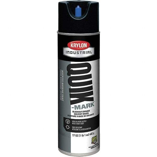 Krylon - 20 fl oz Black Marking Paint - 664' Coverage at 1" Wide, Solvent-Based Formula, 430 gL VOC - USA Tool & Supply